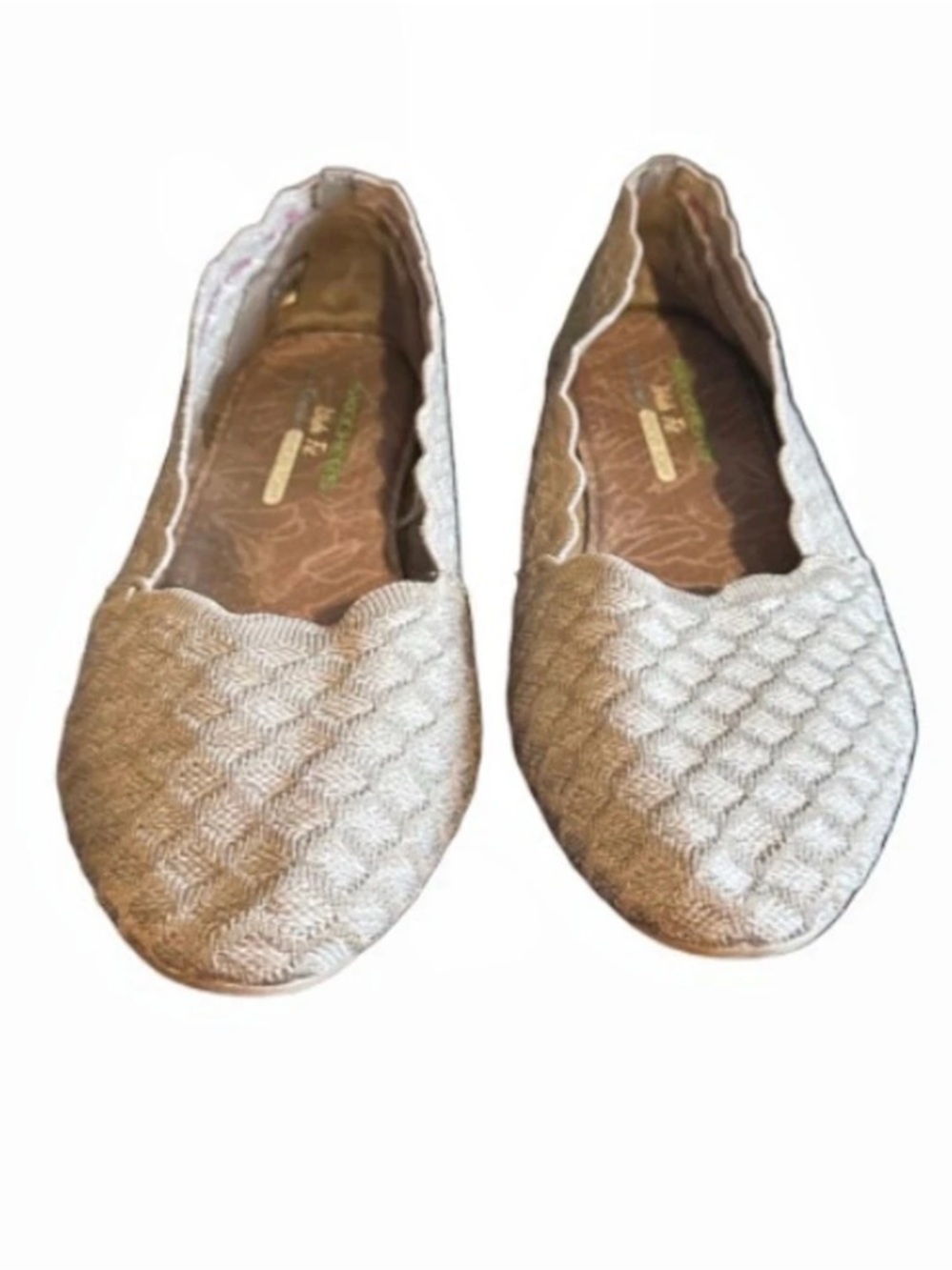 Skechers Slip-On memory foam Woven Flats in beige